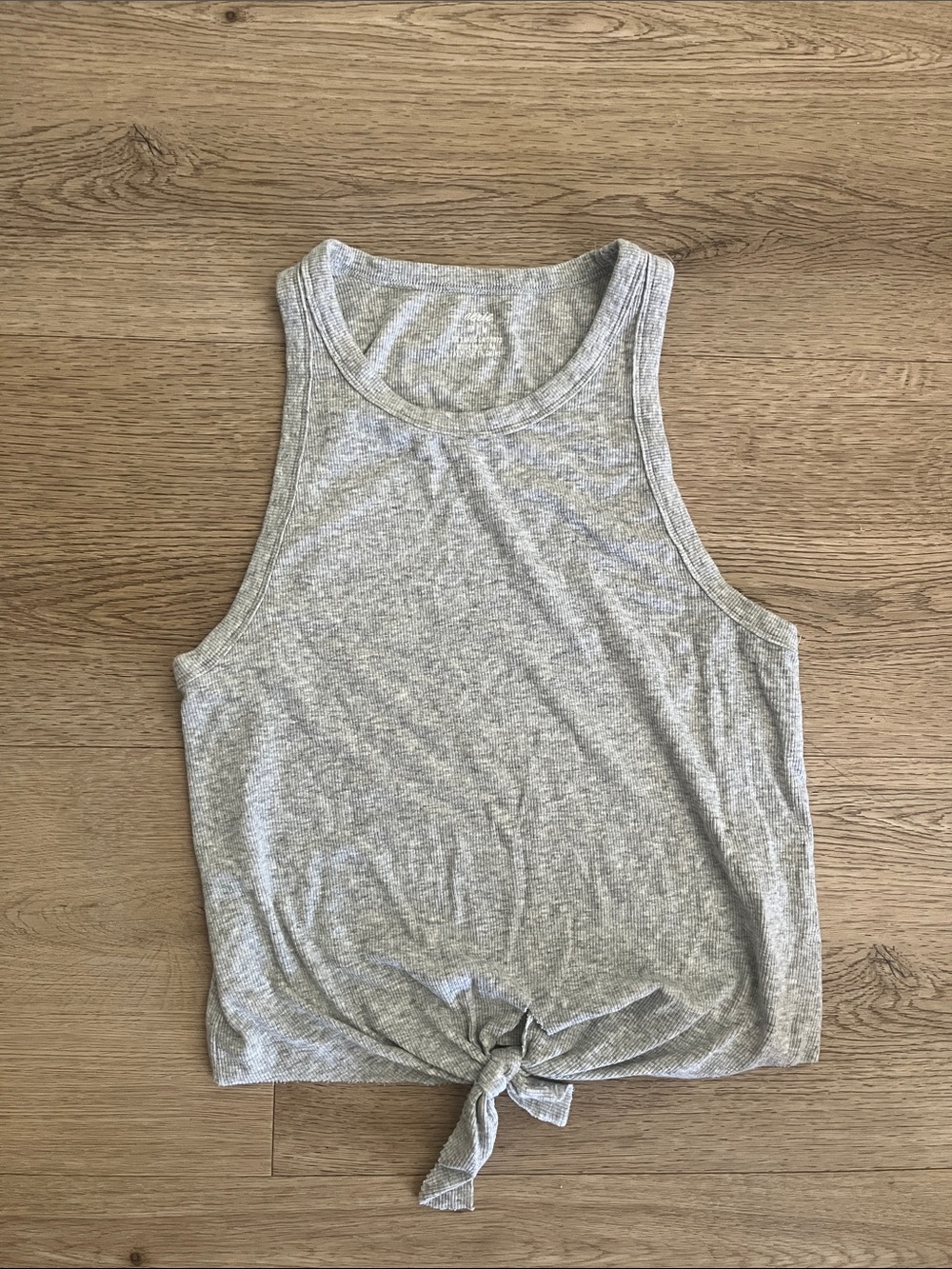 aerie Light Gray Tie-Front Racerback Tank